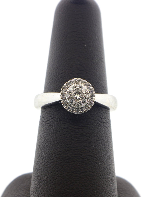 14K White Gold 0.25CT Cluster Ring