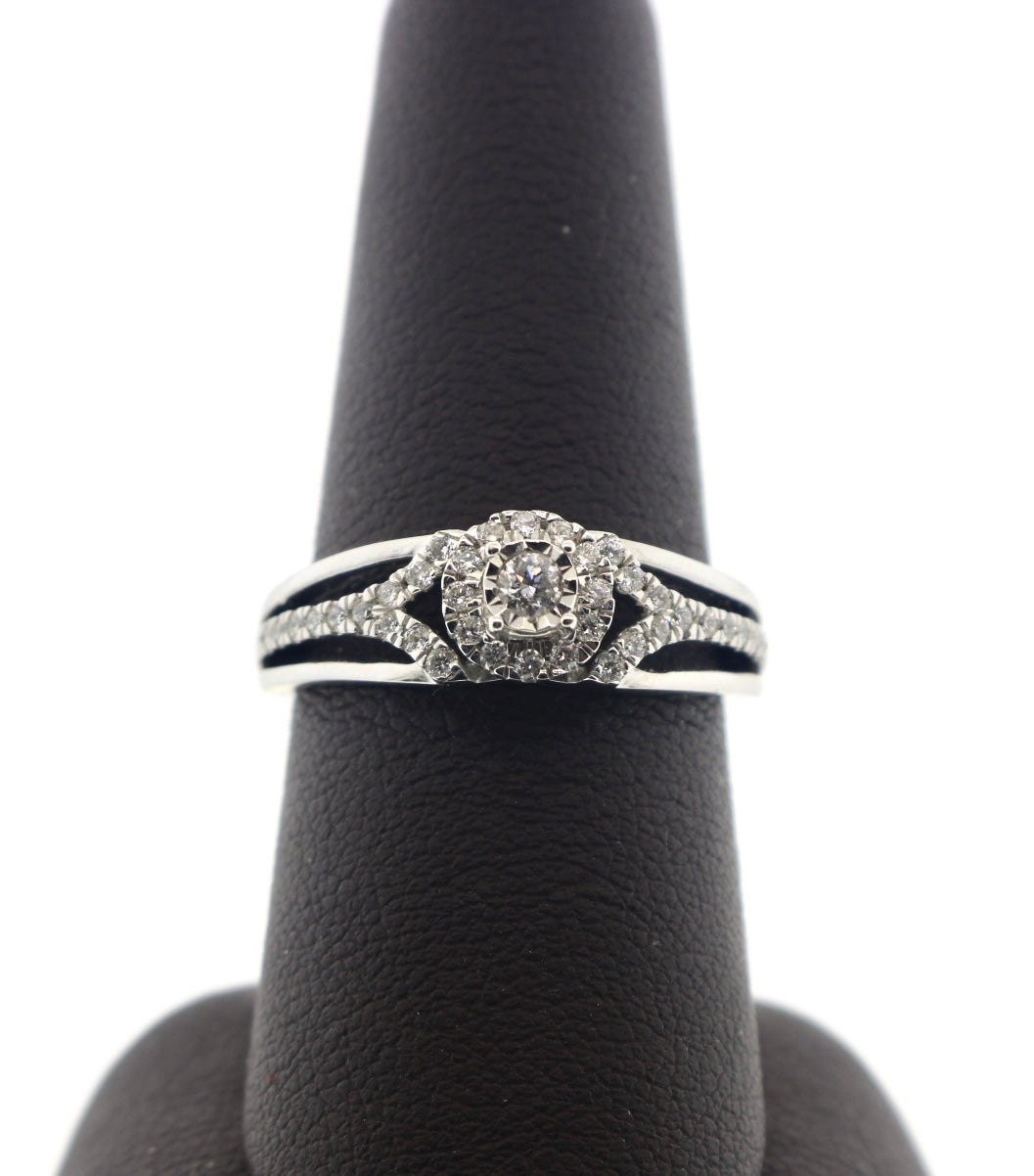 14K White Gold 0.40CT RD Diamond Ring