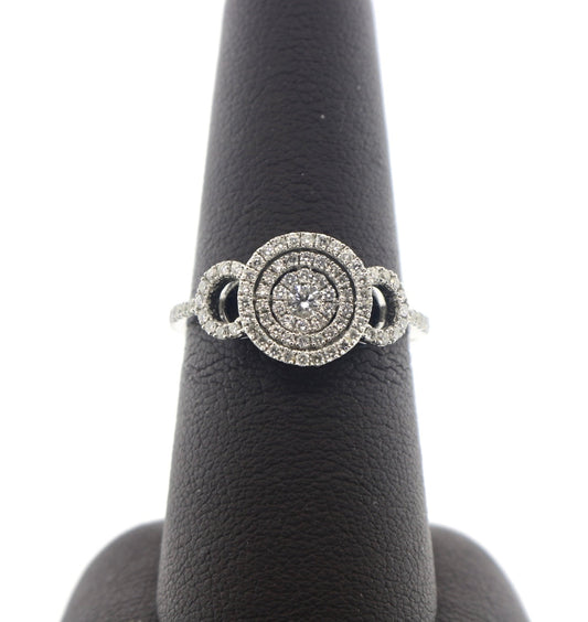 14K White Gold 0.47CTW RDS Fashion Ring