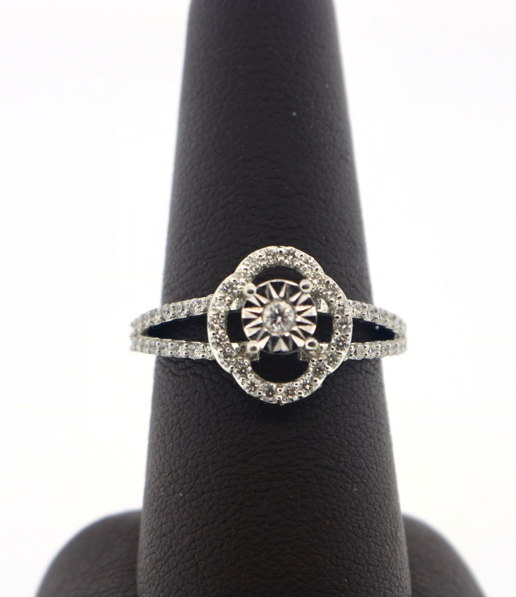 14K White Gold 0.54CTW GH/VS-SI IGI Ring