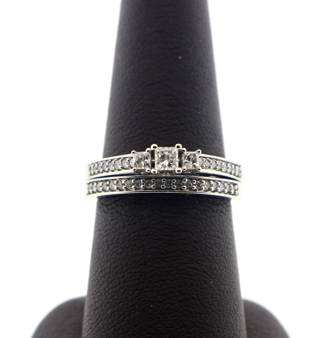 10K White Gold 0.50CTW Prong PPP Bridal Ring Set