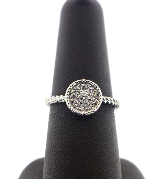 14K White Gold 0.35CT Cluster Ring