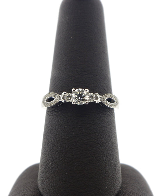 18K White Gold 0.50CTW RND Engagement Ring