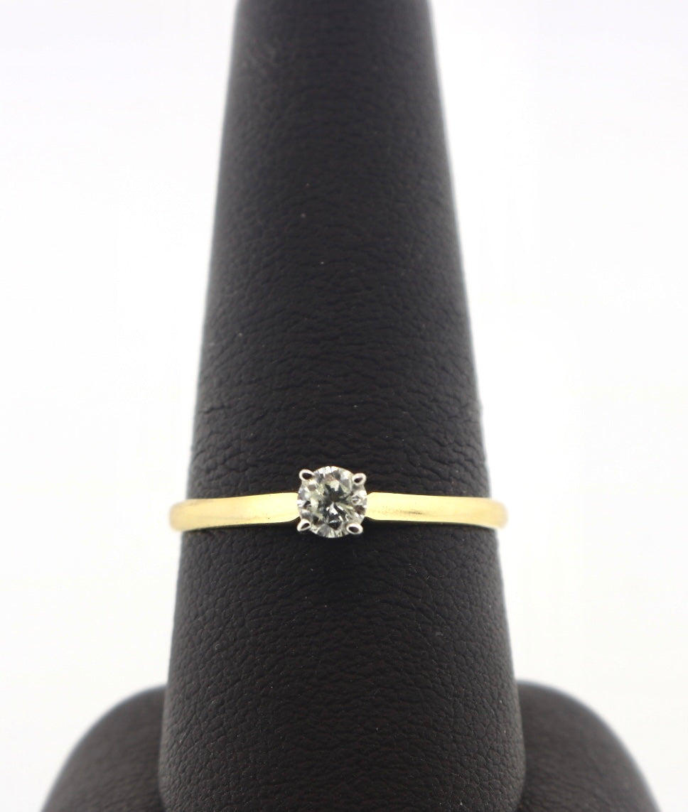 14K Yellow Gold 0.25CT Diamond Solitaire Ring