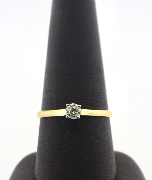 14K Yellow Gold 0.25CT Diamond Solitaire Ring