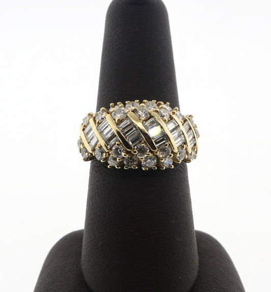 14K Yellow Gold 2.13CTW BGTS/RDS Ring