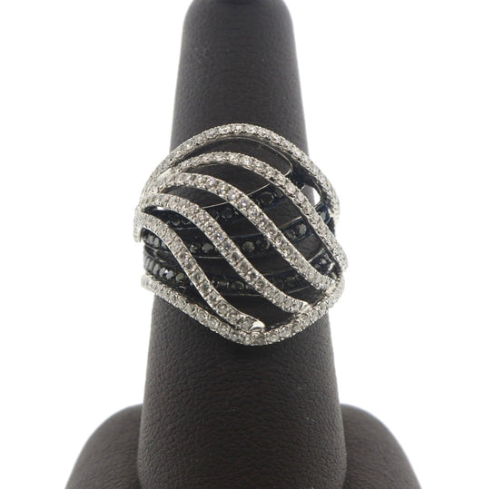 18K White Gold 2.0CTW RDS Black/White Ring