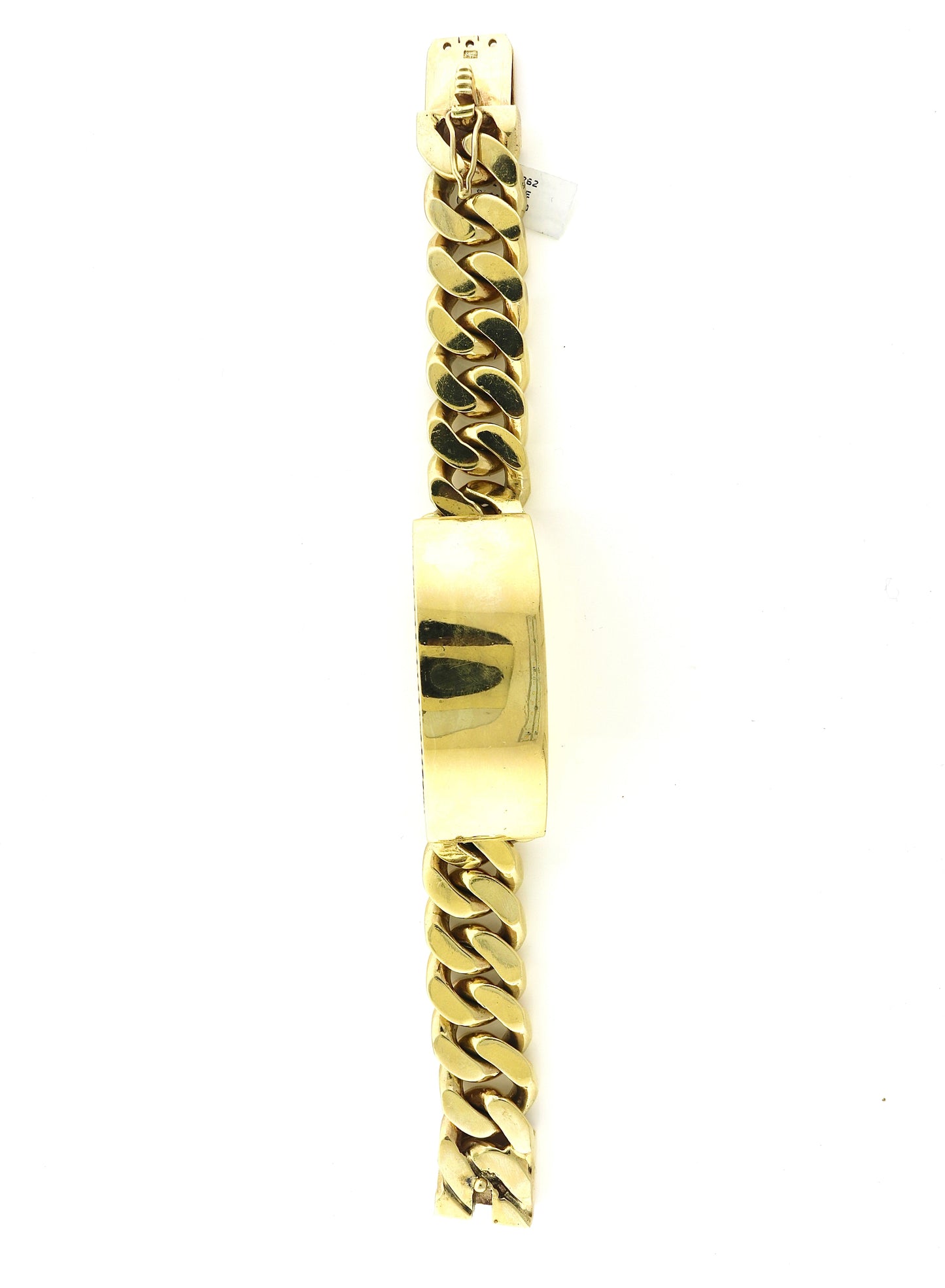 14K Yellow Gold 271.5 Grams ID Cuban Bracelet