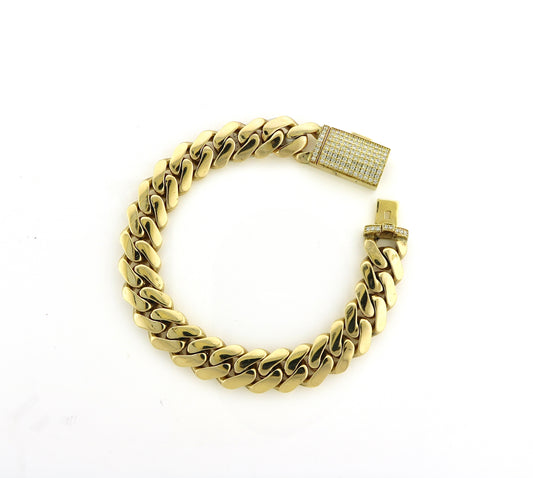 14K Yellow Gold 14MM 89.10 Grams 8.75" Bracelet