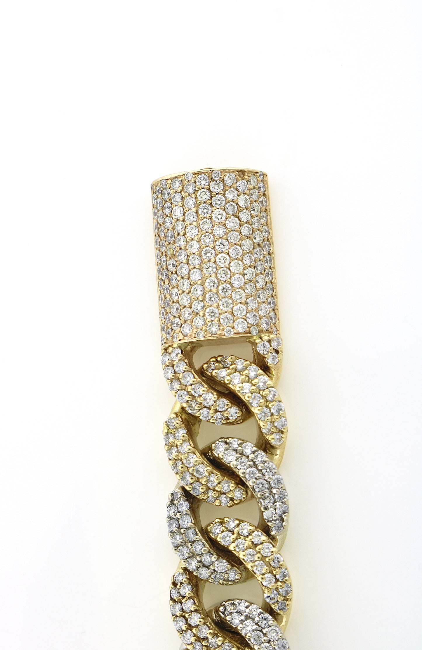 14K Two Tone 15CTW Diamond Cuban Bracelet