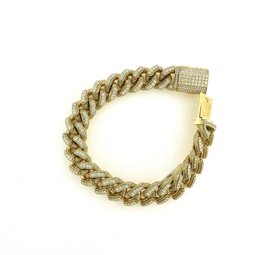 10K Yellow Gold 15MM 15CT 9.5" 171.5 Grams Cuban Bracelet