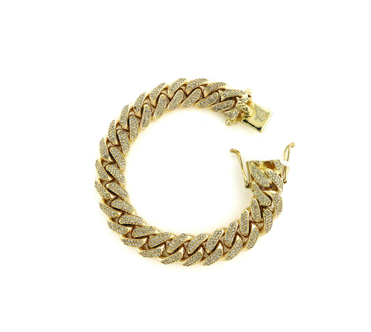 10K Yellow Gold 13.09CTW RDS 119.5 Grams Bracelet