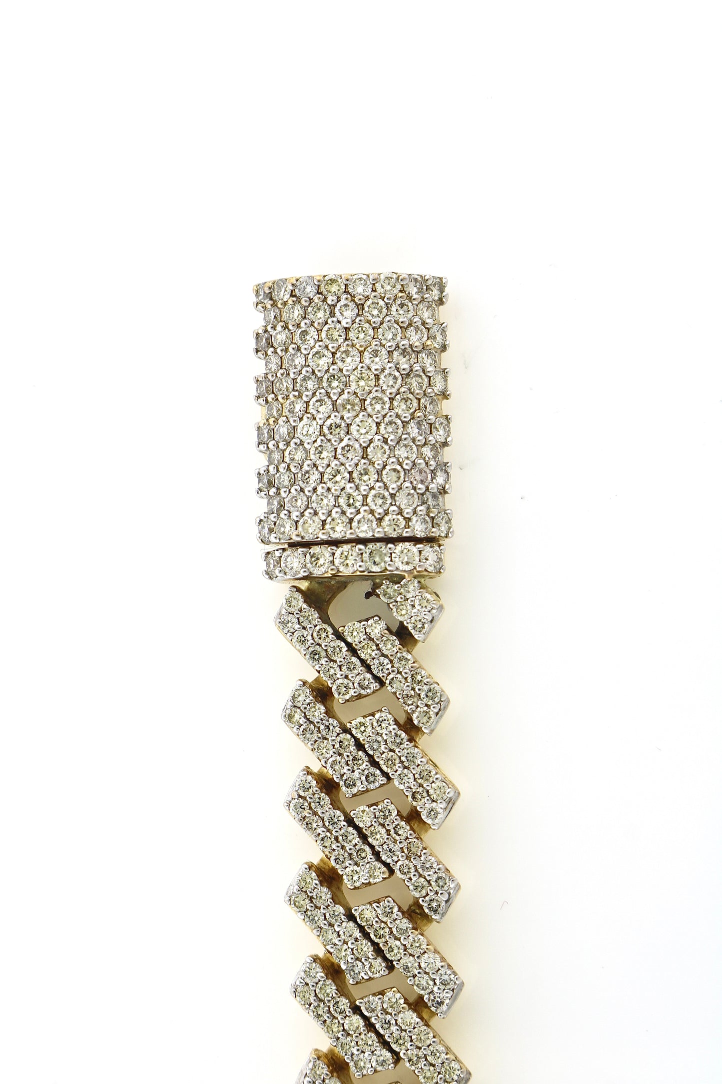 10K Yellow Gold 11.60CTW Diamond Square Cuban Bracelet