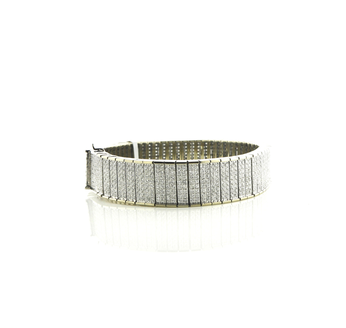 14K White Gold 14.31CTW RDS Flex Bracelet