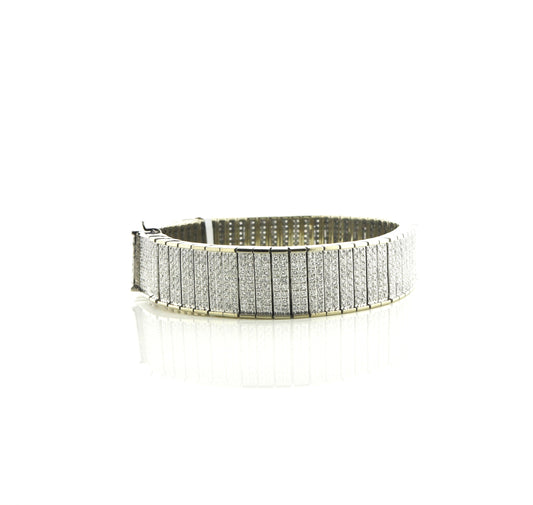 14K White Gold 14.31CTW RDS Flex Bracelet