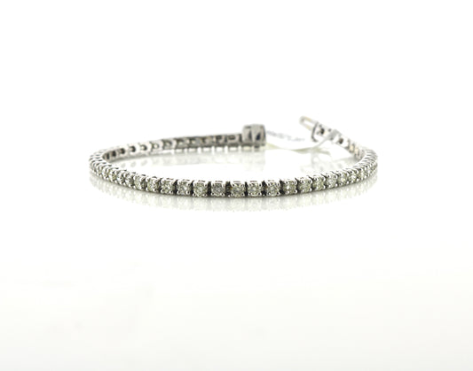 14K White Gold 4.7CTW RDS 52 Stone Bracelet