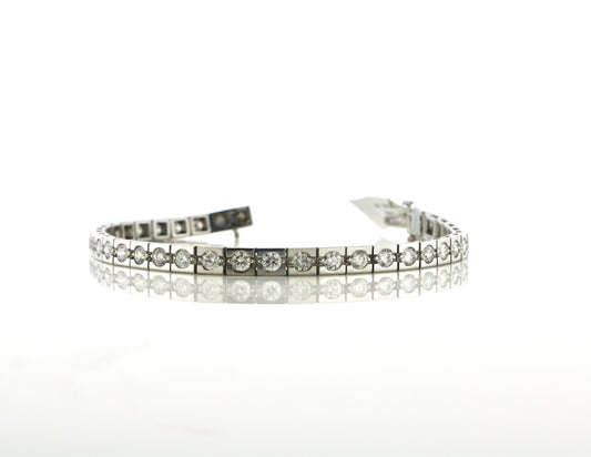 14K White Gold 5.5CTW 36 Stone Diamond Bracelet