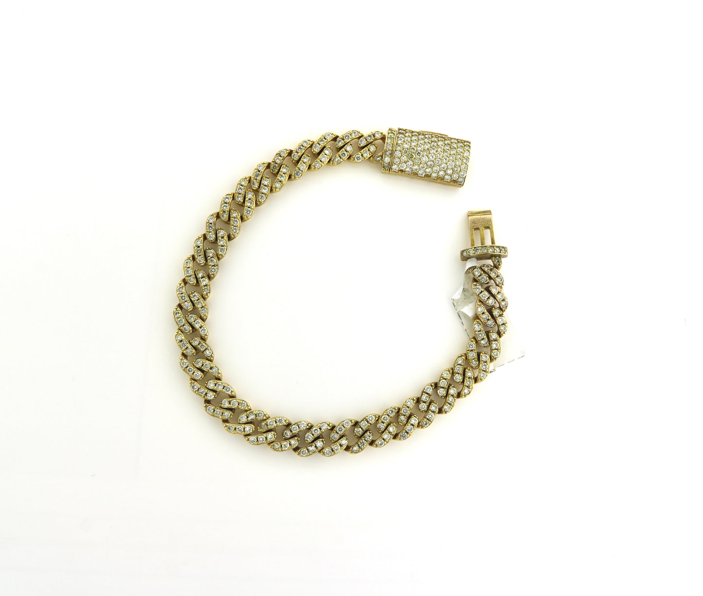 10K Yellow Gold 7CT Diamond Cuban Bracelet