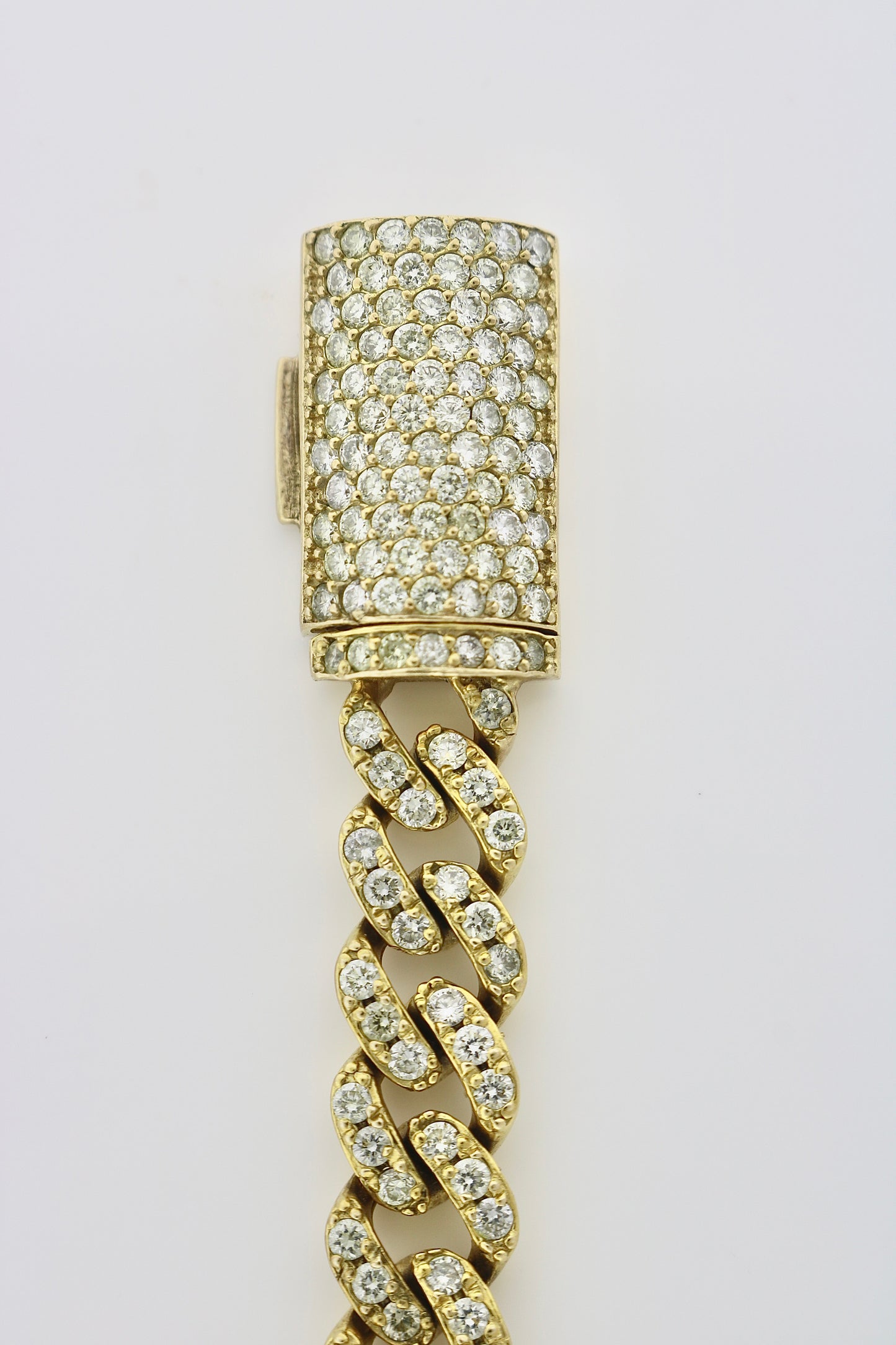 10K Yellow Gold 7CT Diamond Cuban Bracelet