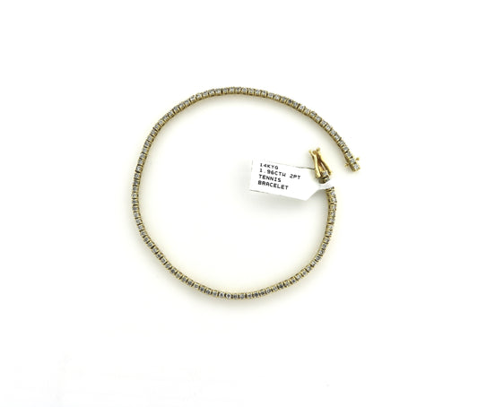 14K Yellow Gold 1.96CTW 2PT Tennis Bracelet