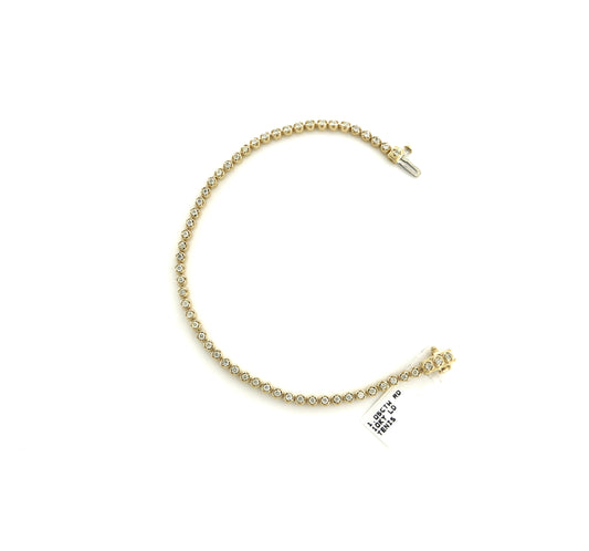 10K Yellow Gold 1.05CTW RD Tennis Bracelet