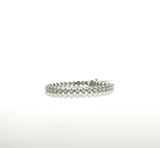 10K White Gold 3CTW 45 RD Diamonds 14.9 Grams Tennis Bracelet