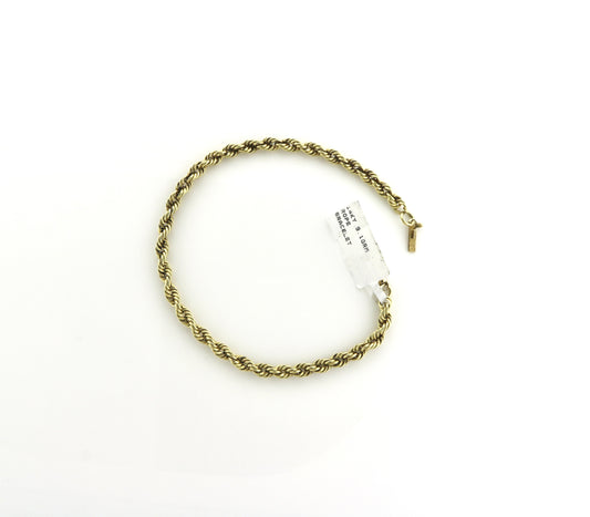 14K Yellow Gold 9.1 Grams Rope Bracelet