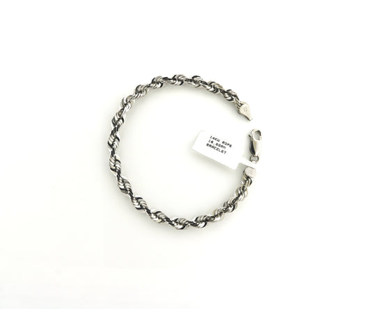 14K White Gold 18.6 Grams Rope Bracelet