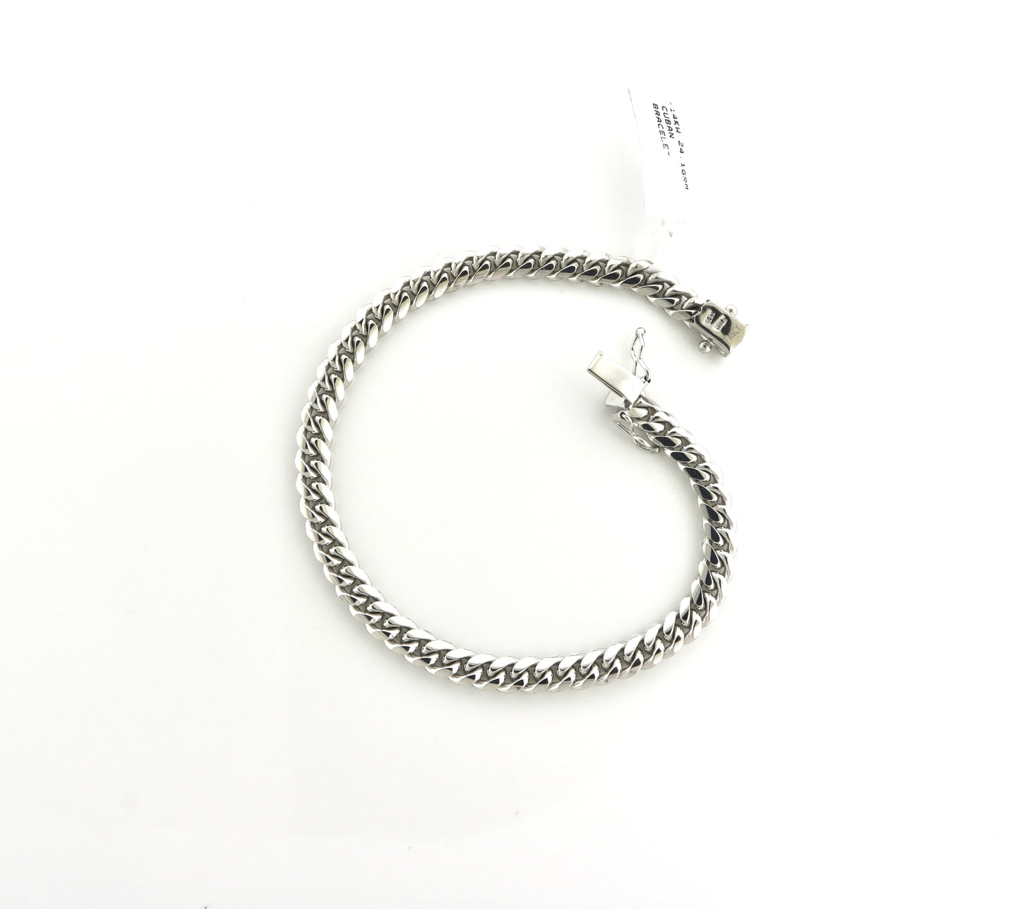 14K White Gold 24.1 Grams Cuban Bracelet