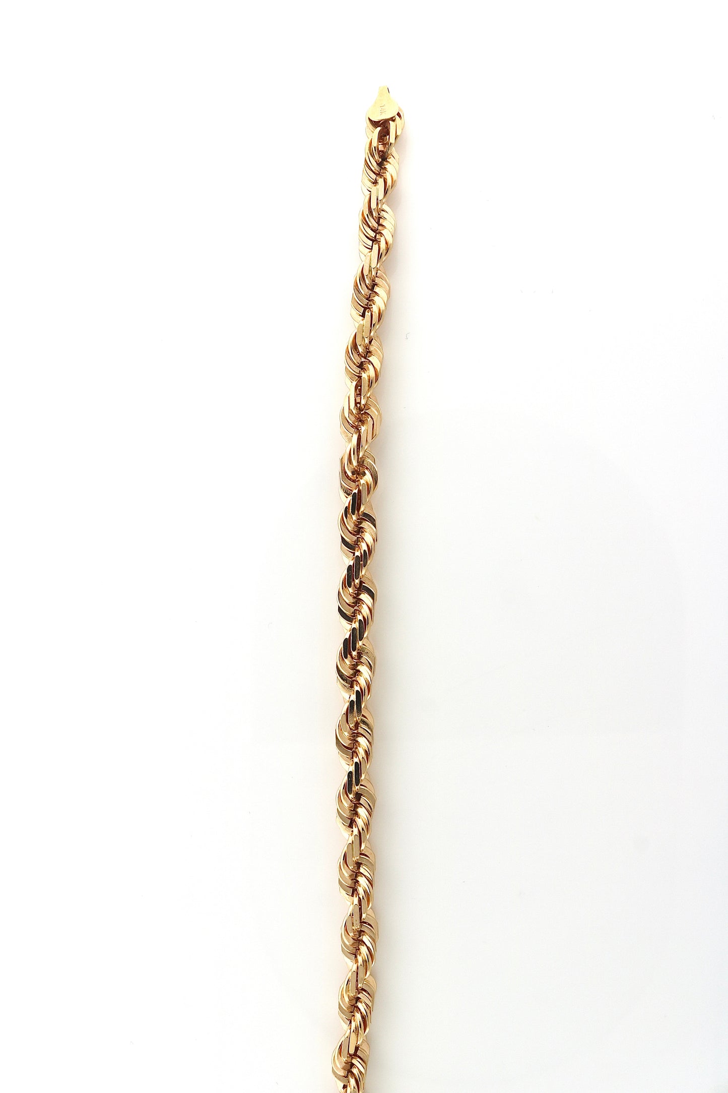 14K Rose Gold 34.1 Grams Rope Bracelet