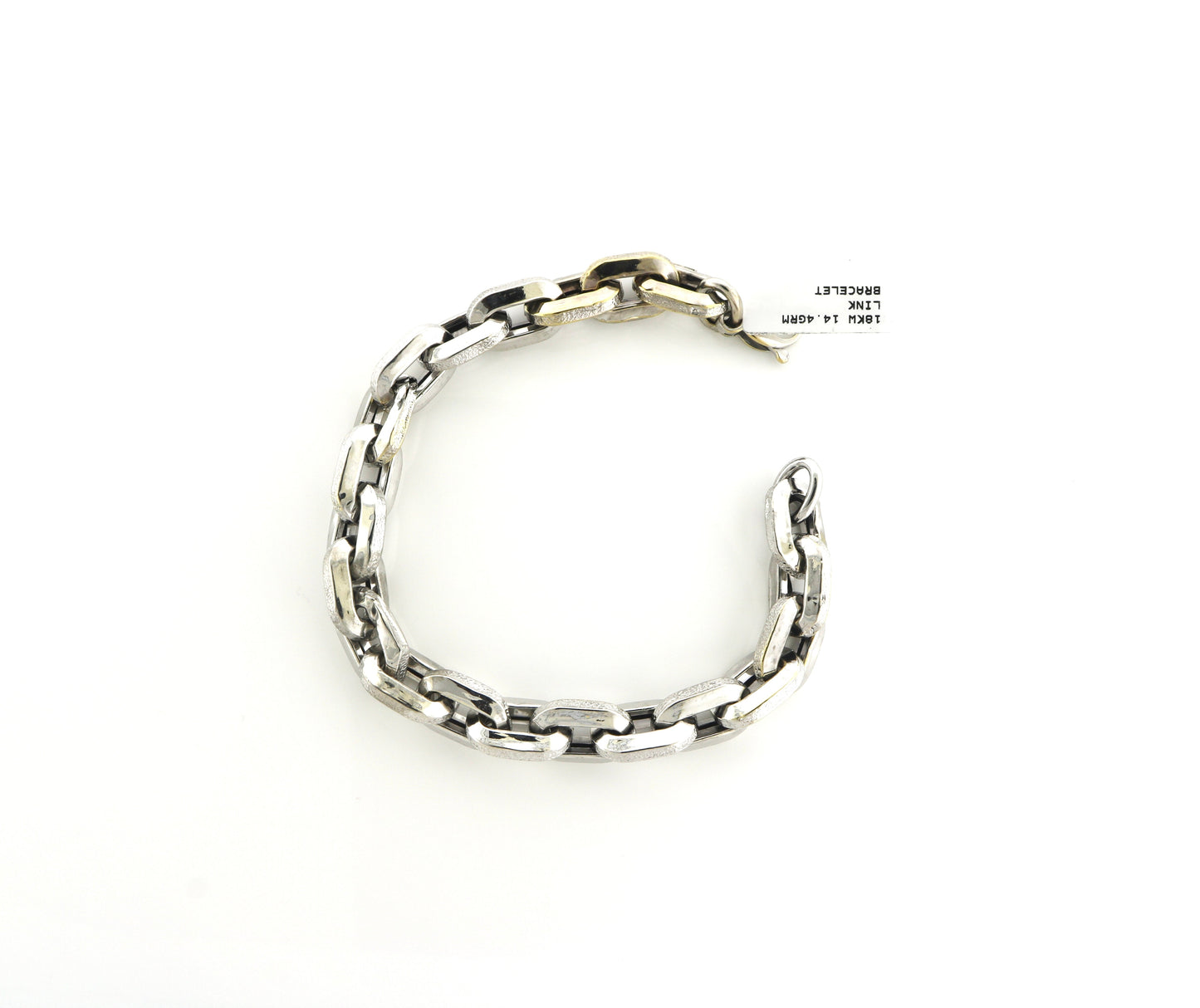 18K White Gold 14.4 Grams Link Bracelet