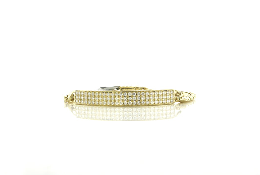 14K Yellow Gold 2 CTW Diamond Men's Bracelet 9"