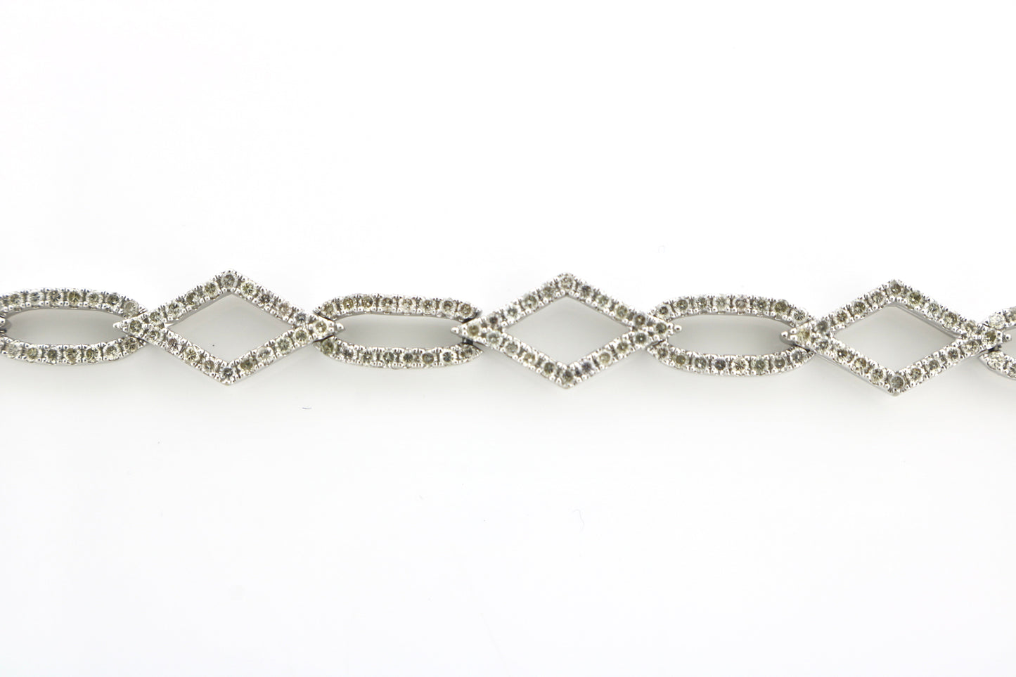 14K White Gold 1.90CT 340 RD Diamonds 8.95 Grams Bracelet