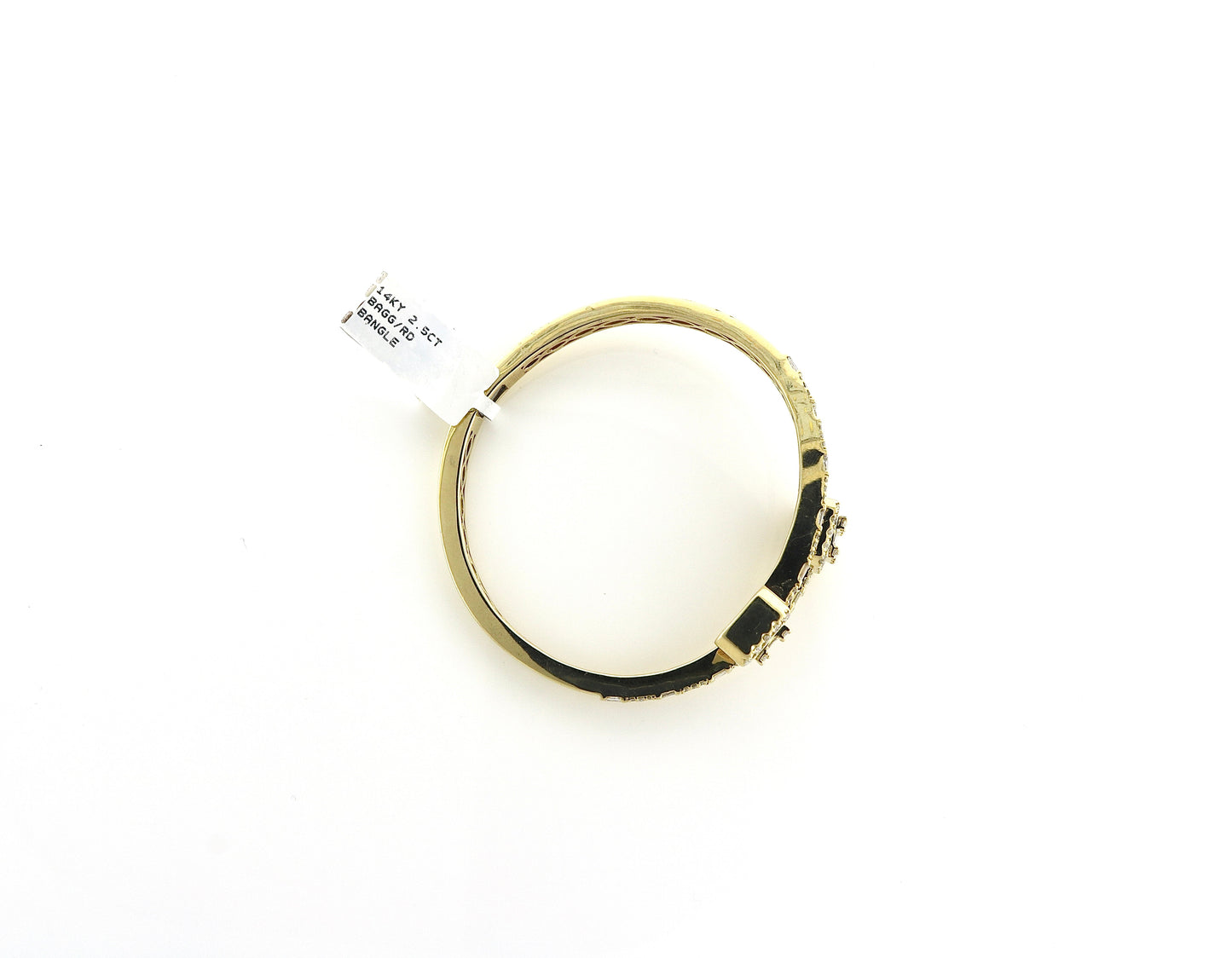 14K Yellow Gold 2.5CT Bagg/RD 20.6 grams Bangle