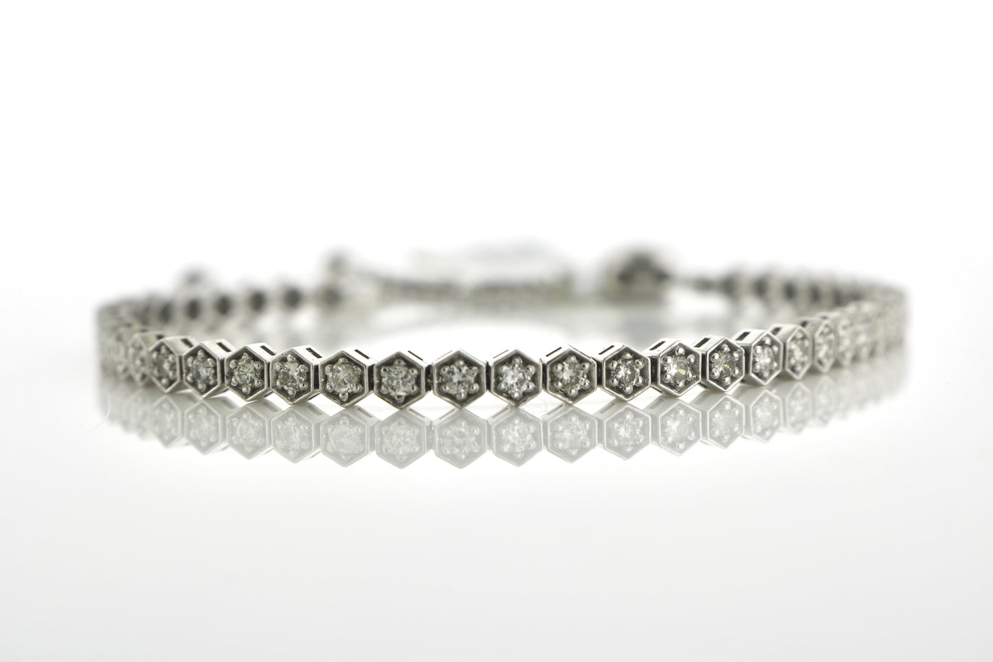 14K White Gold 1.00CT Diamond LDS Bracelet