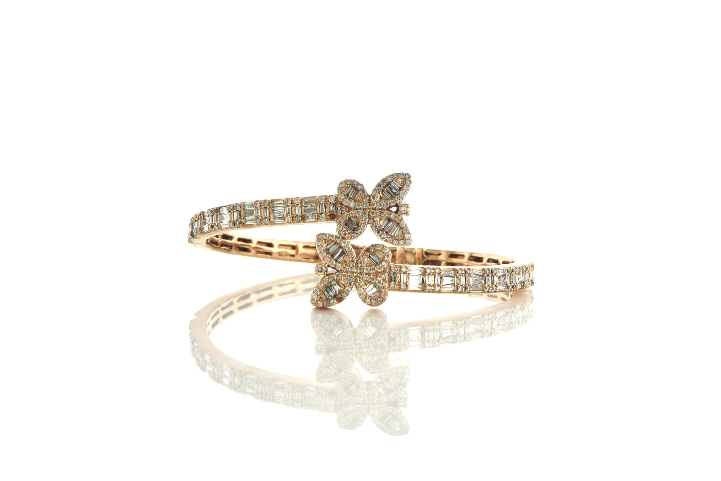 10K Rose Gold 2.52CT Butterfly Bangle