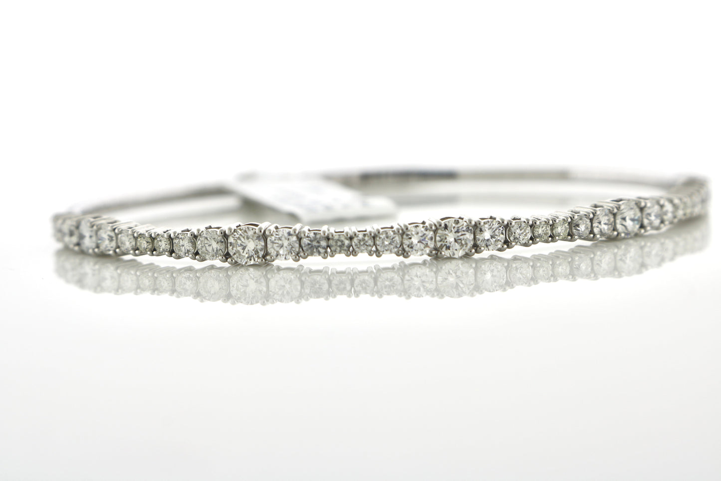 14K White Gold 2CT Diamond Flex Bangle 7.9 Grams With Push Release Lock