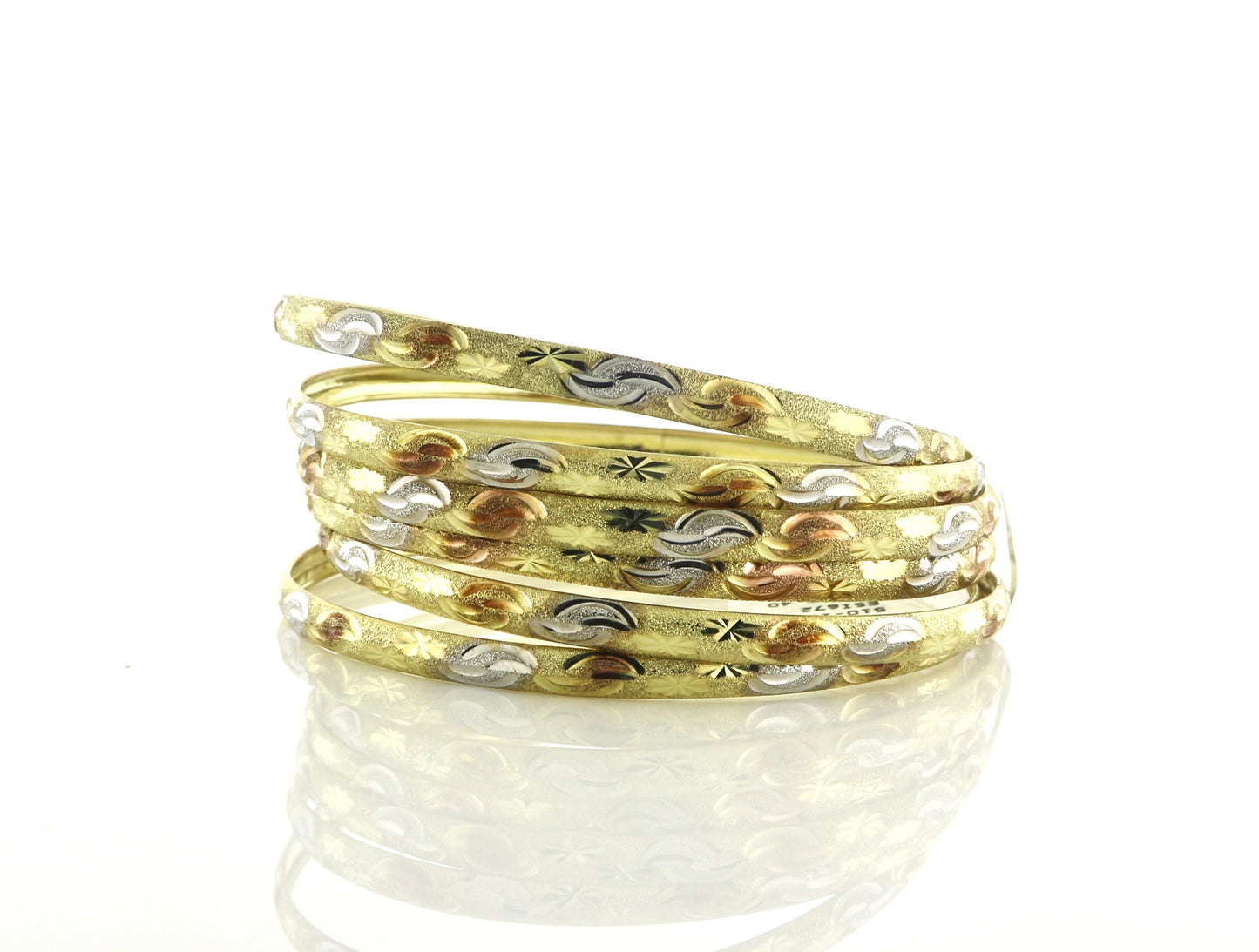 10K Tri 19.2 Grams 6 Pieces Bangles