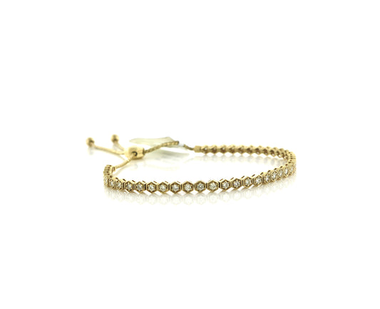 14K Yellow Gold 1.01CT 44 Stones LDS Bracelet