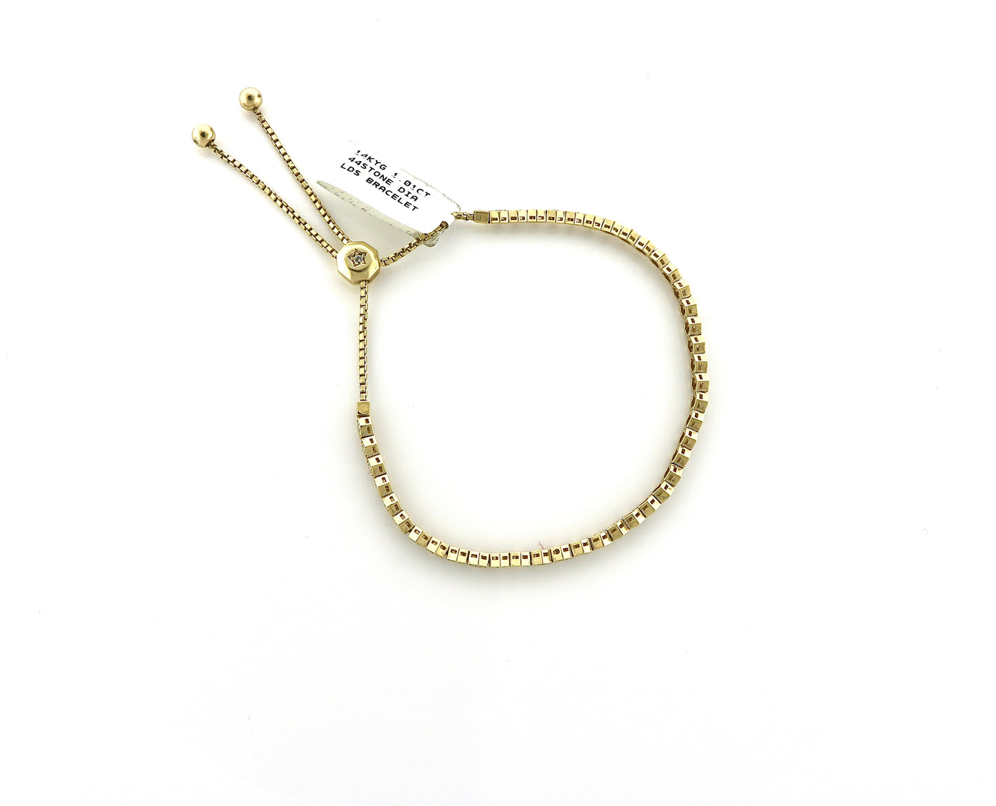 14K Yellow Gold 1.01CT 44 Stones LDS Bracelet