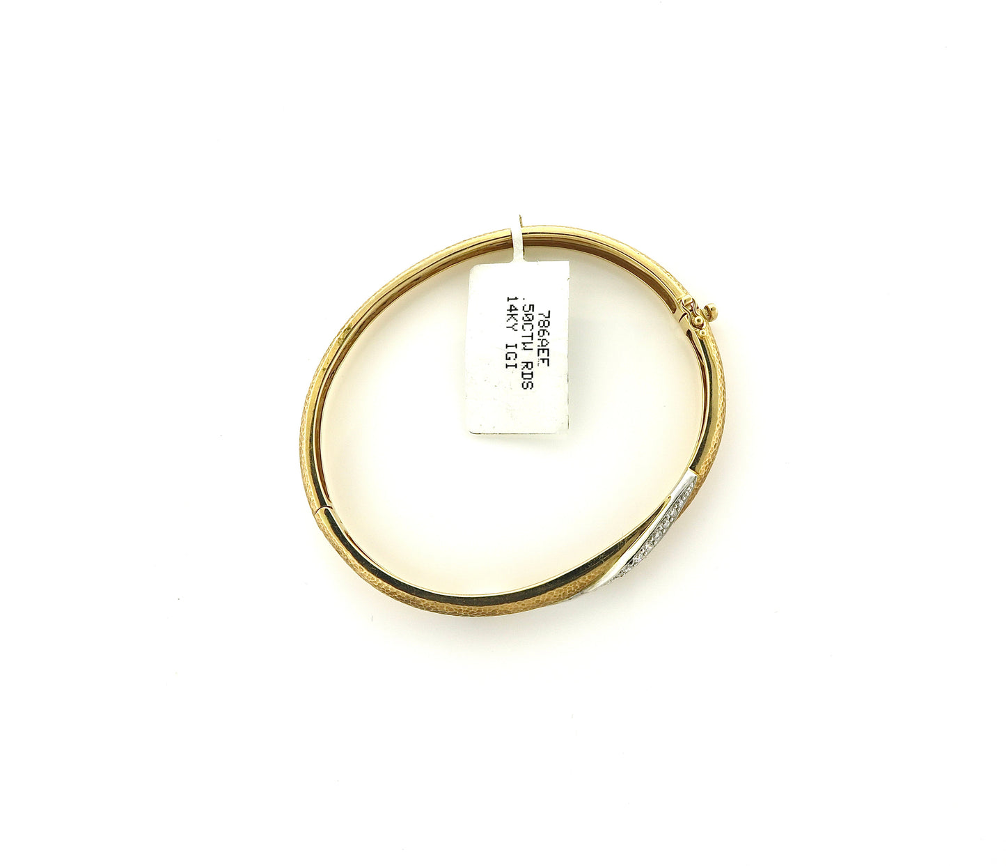 14K Yellow Gold IGI 0.50CTW RDS Bangle