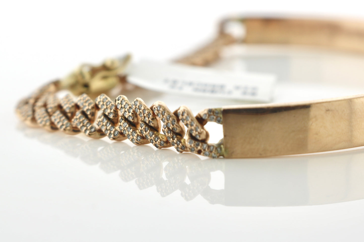 Rose Gold Cuban ID Diamond Bracelet