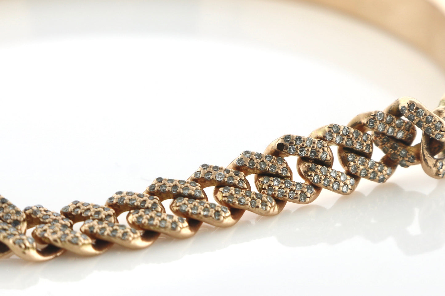 Rose Gold Cuban ID Diamond Bracelet