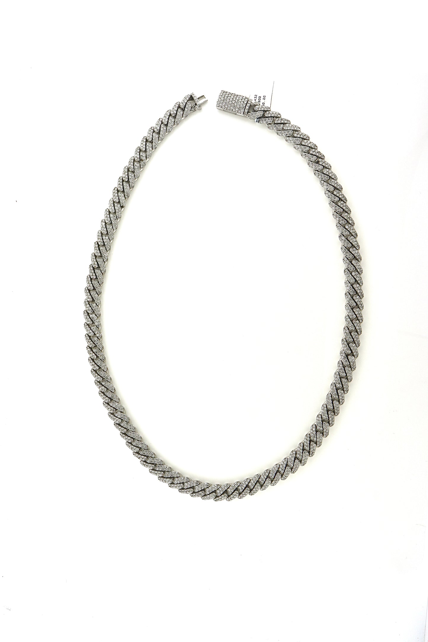 10K White Gold 28.90CT Diamond 136.9 Grams Cuban Necklace