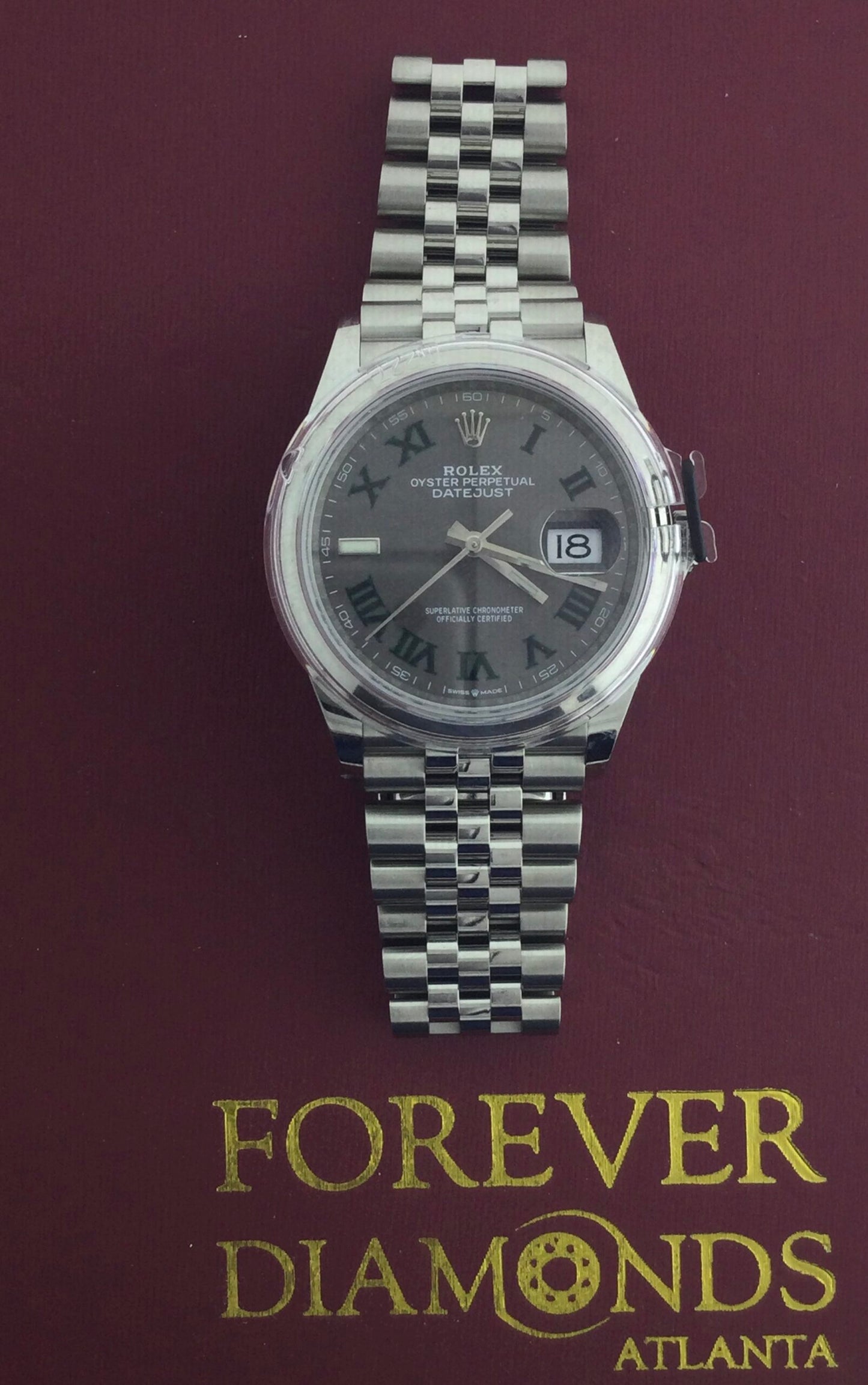 Rolex 36MM Stainless Steel Wimbeldon