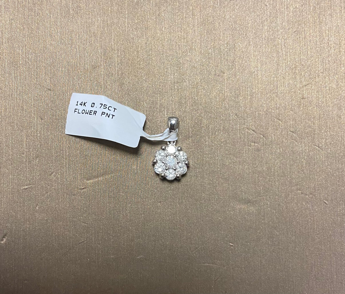 14K 0.75CT Flower Pendant